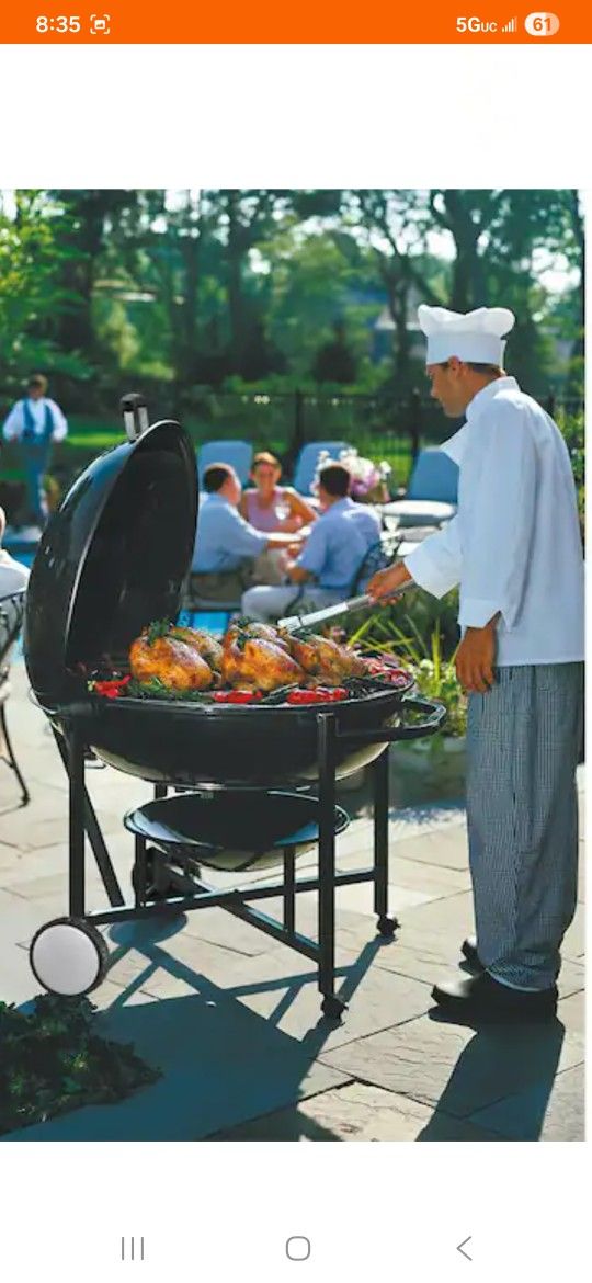 Weber Ranch Kettle 37 in. Charcoal Grill in Black