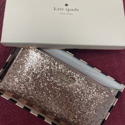 Kate Spade Glitter Bug Lacey Zip-Around Wallet -Color: Rose Style: #PWRU4540 Sparkly “Barbie” vibes!
