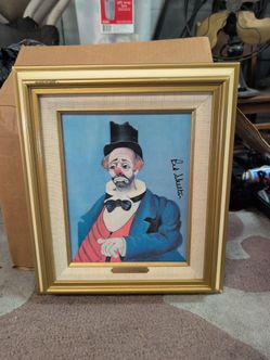 Red Skeleton framed signed clowns