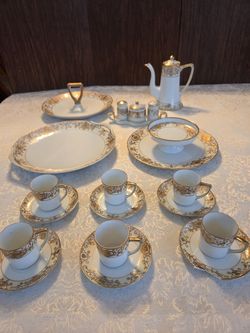 Noritake - hand painted gold set