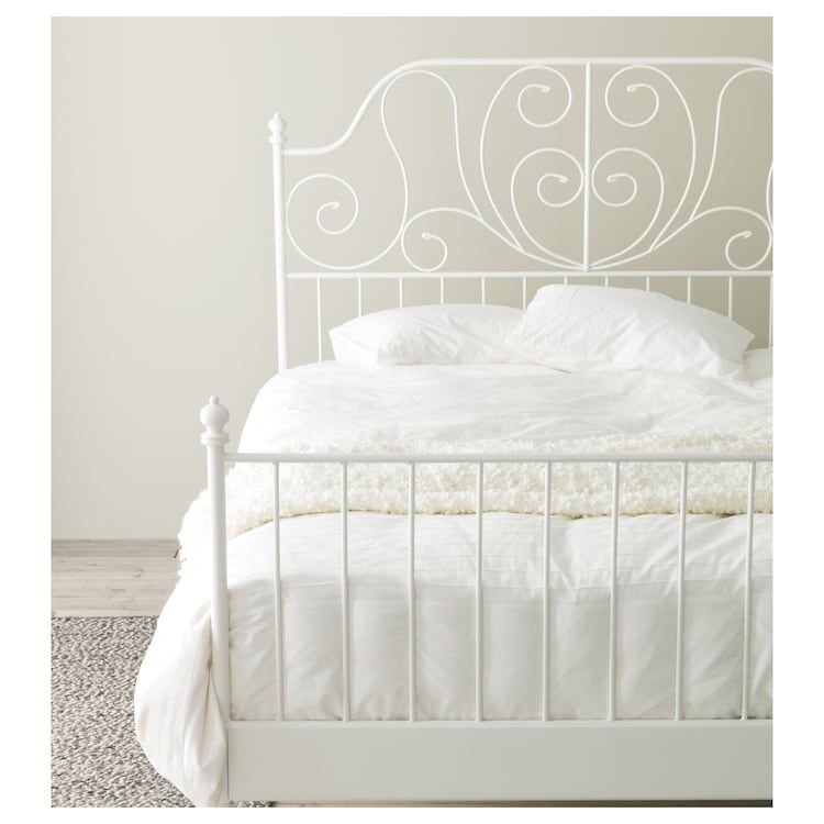 IKEA Leirvik full white bed frame