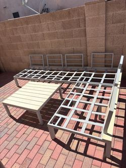 Outdoor Sectional aluminum Sofa Frame and Coffee Table Set $800 Or Best Offer