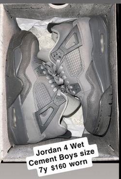 Jordan 4 Wet Cement Boys Size 7y $160