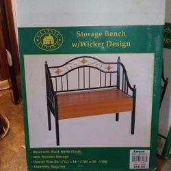 Wooden bench, great for mudroom.