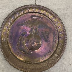 US MARINE CORPS  BRASS PLATE  20" D.