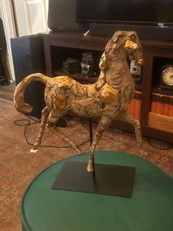 Designed for the Uttermost Company by David Frisch; Beautiful Polyresin and Iron Horse Sculpture: