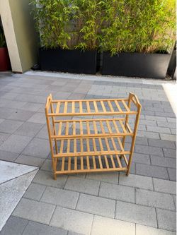 Wooden Shoe Rack (pick up today 6/27)