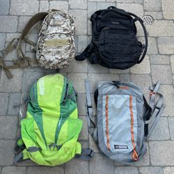  Lot of 4 Hydration Packs – CamelBak & REI (Includes Bladders) – $120