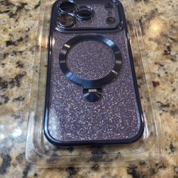 360° Spin CD Stand for iPhone 17 Pro Case Compatible with Magsafe Ring [Never Yellow][DIY Glitter Cardstock] Camera Protection Plating Clear Cute Phon