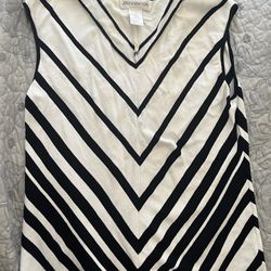 JONES NEW YORK signature striped CHEVRON sleeveless knit top, a few small stains shown.
