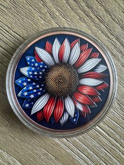 5oz Copper American Flag Sunflower Coin