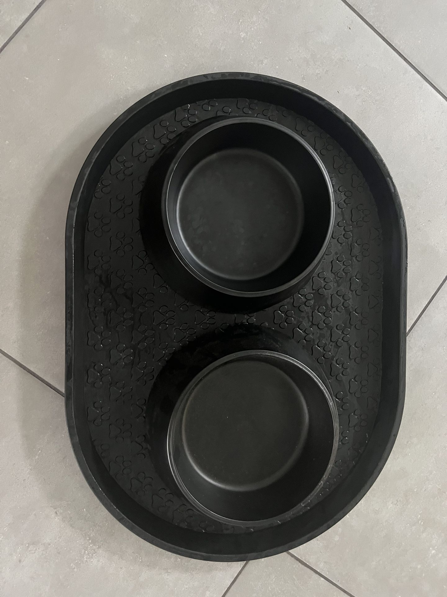 Dog Bowls And Mat