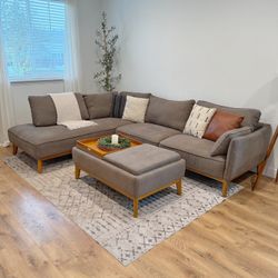 Beautiful Sectional Couch With Storage Ottoman 