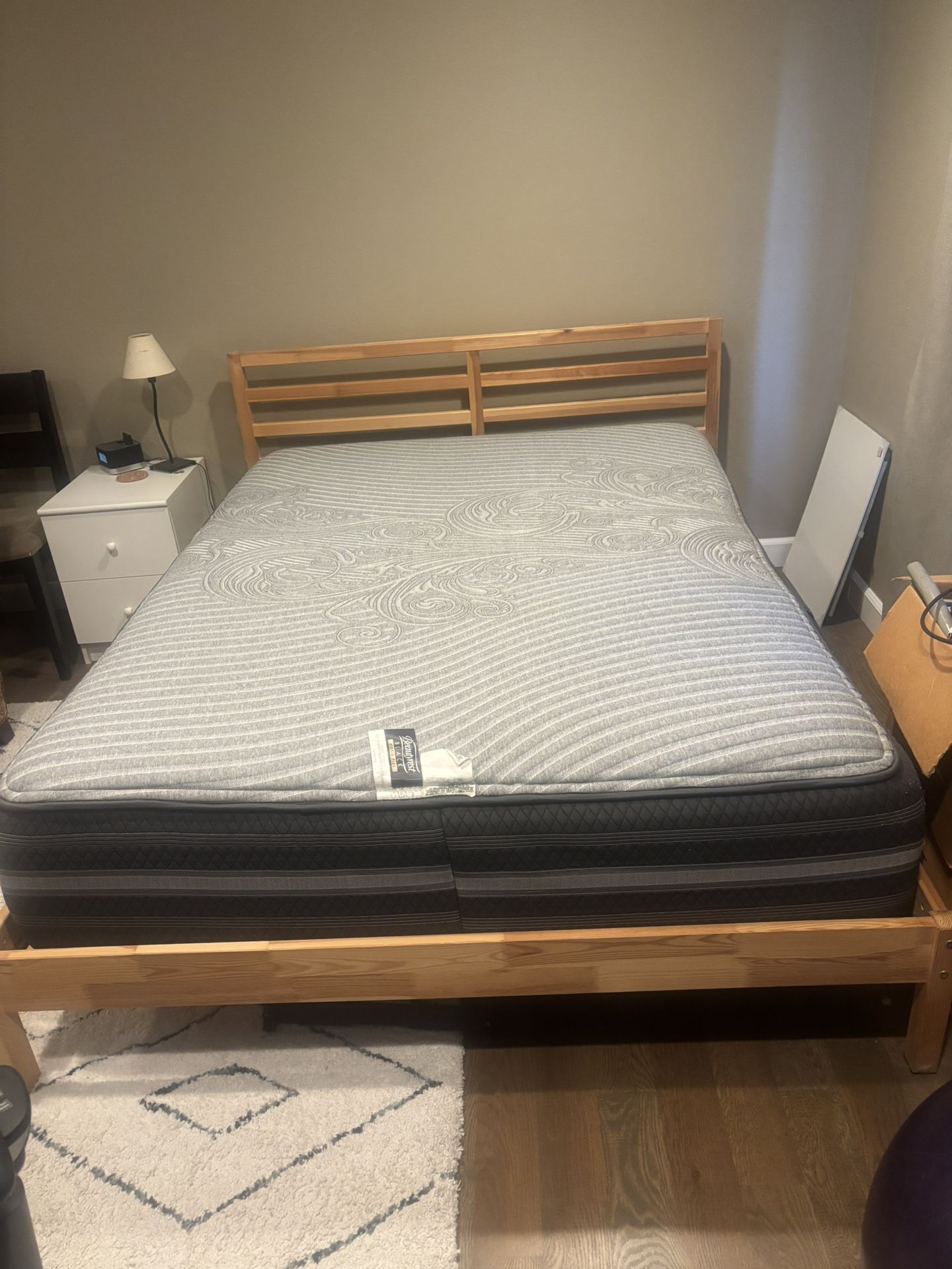 Queen IKEA Tarva Bed Frame & Mattress