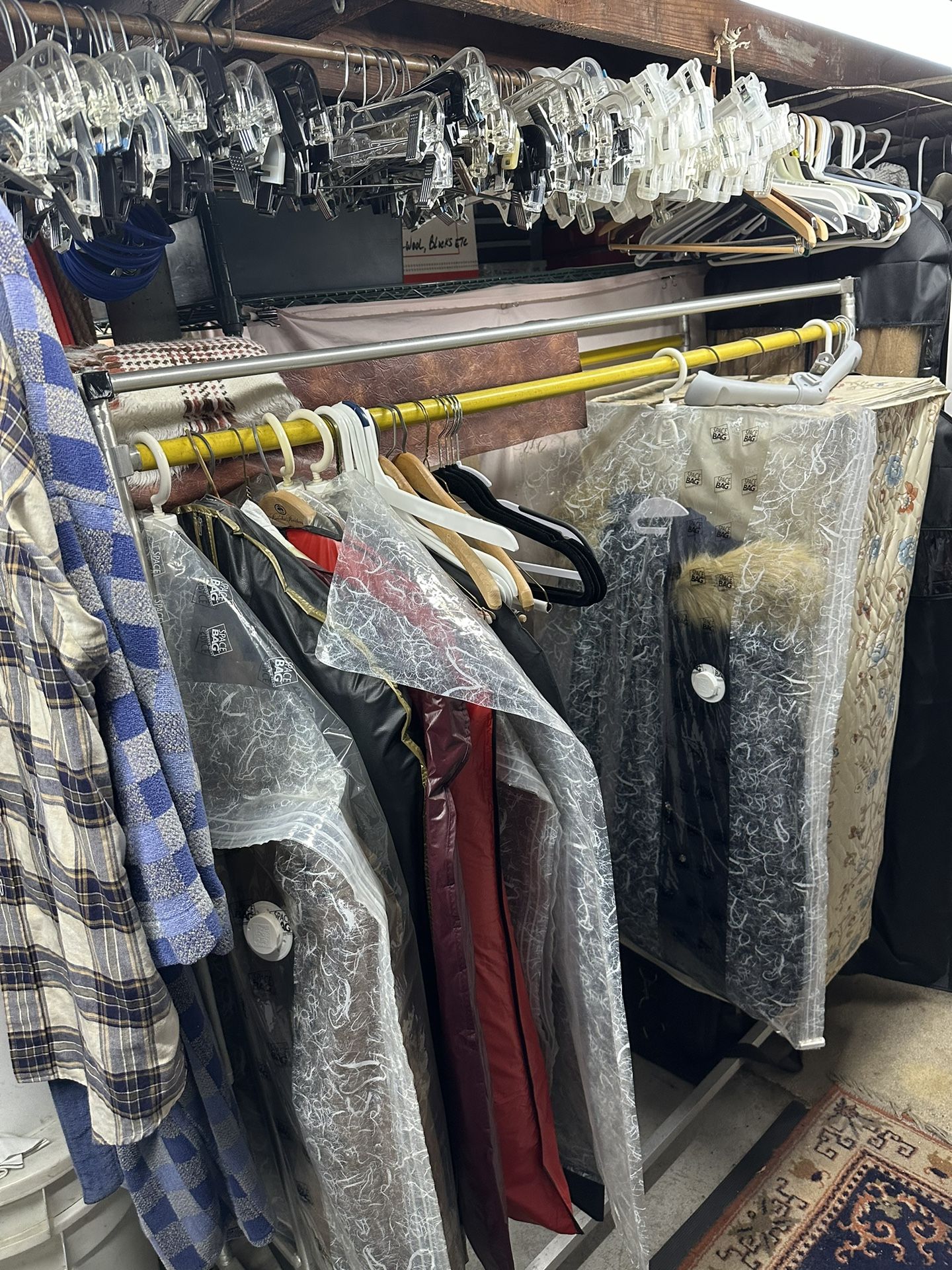 Two Sided Aluminum portable garment and coat rack 