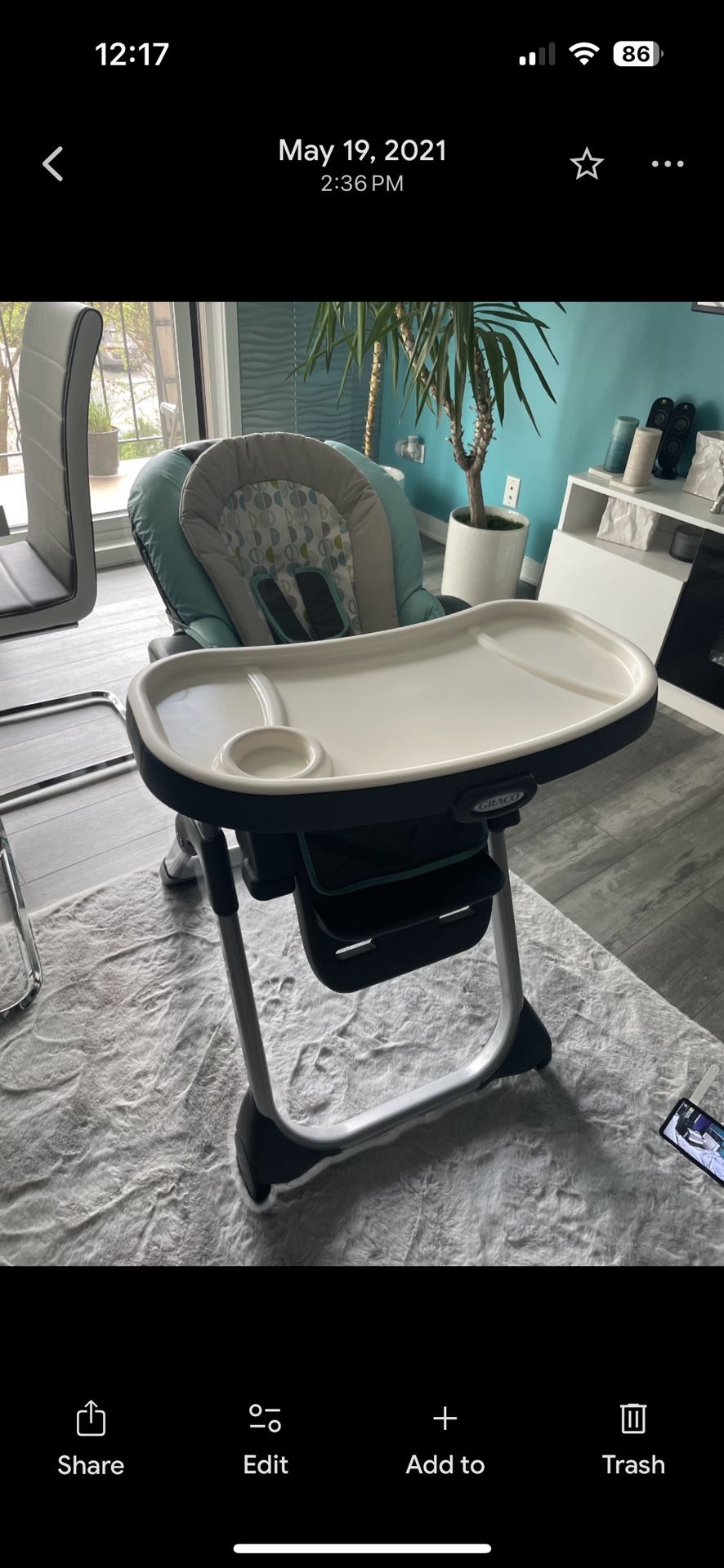 6 in 1 Graco highchair