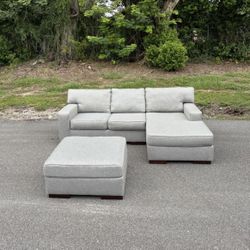 Gray Sectional with Ottoman Couch / Sofa [FREE Delivery🚚]