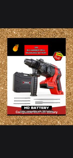 BIG HAMMER DRILL uses MILWAUKEE batteries tools