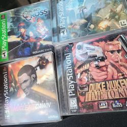 4 Playstation 1 ps1  Games Chrono cross
Covert Ops nuclear dawn
Star Wars Episode 1
Duke nukem Time to kill