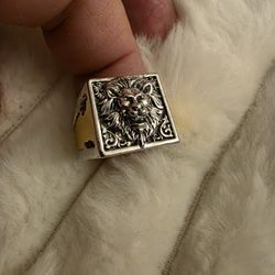 Gold Plated Lion Ring