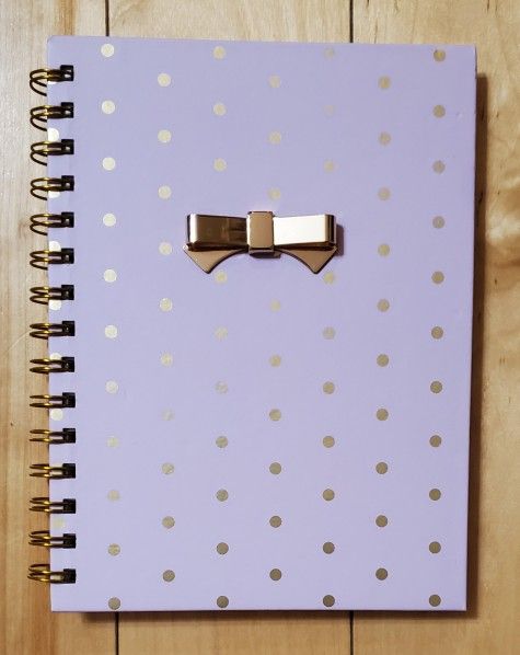 NEW Pink & Gold Polka-Dot & 3D Bow Journal/Notebook (8" x 6")