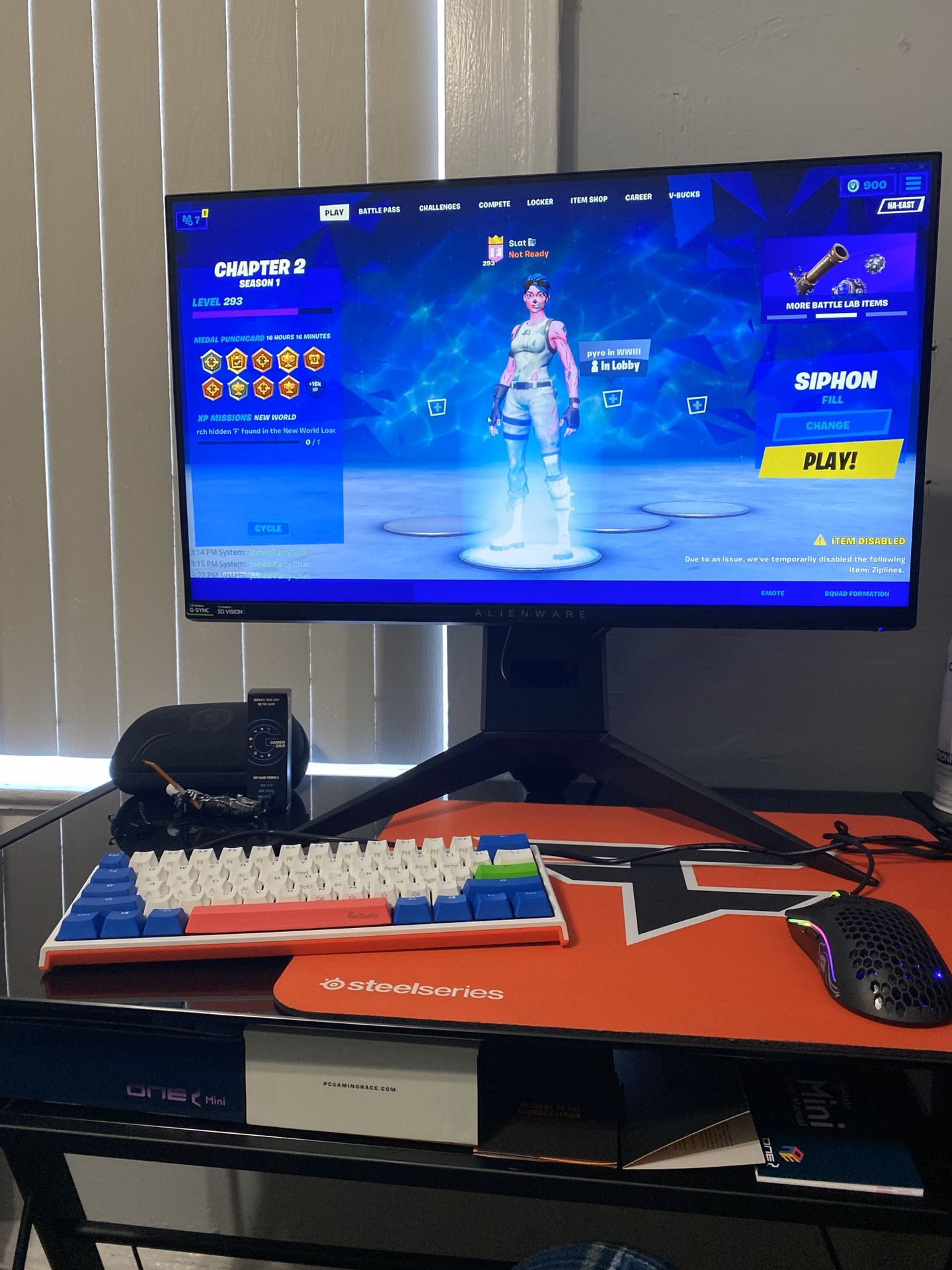 Pc combo set, model 0 glorious mouse, digital storm lynx level 2