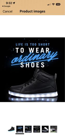 NEW Black LED Light-Up High-Top Sneakers