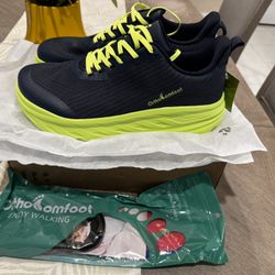 OrthoComfoot Orthopedic Diabetic Men's Wide Shoes: Comfortable Arch Support Running Sneakers, Plantar Fasciitis Wide Toe Box Work Tennis Outdoor Walki