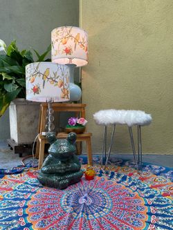 2 vintage lamps with new lamp shades