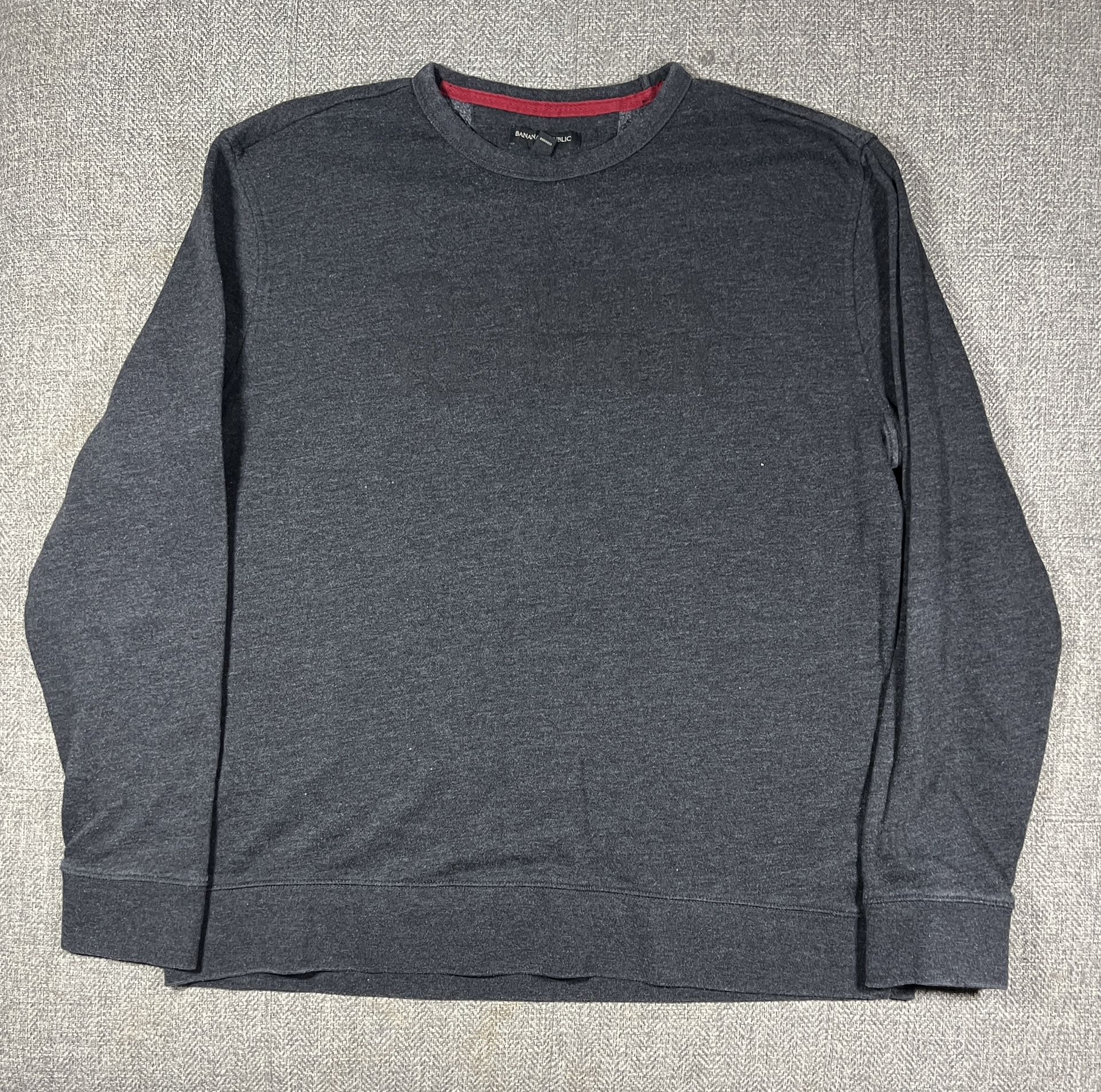 Banana Republic Crew Pullover Sweatshirt Charcoal Gray Men's Size Xl