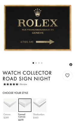 “ROLEX “ WATCH COLLECTOR ROAD SIGN NIGHT