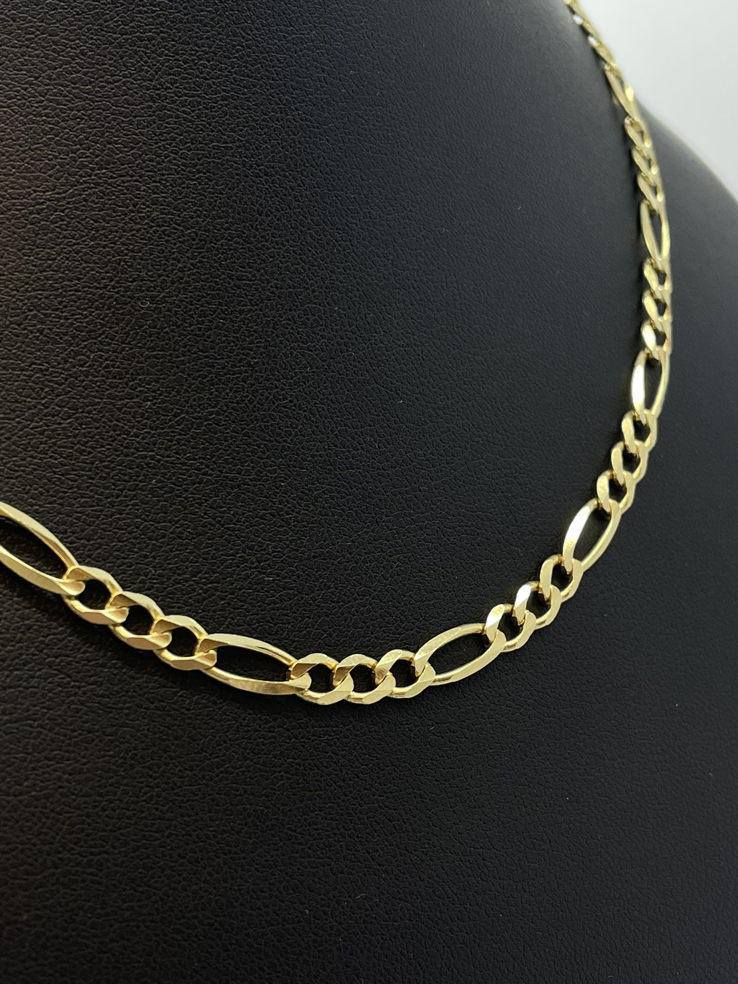 Gold Figaro Chain 14K Solid Gold New 