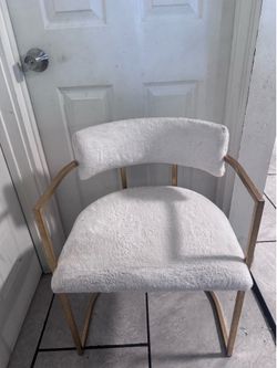 Gold and white vanity chair