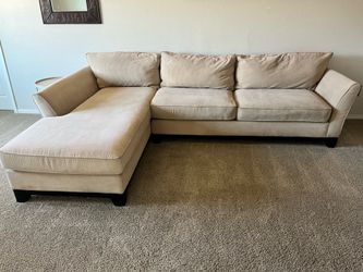 Clean beige corduroy sectional $220