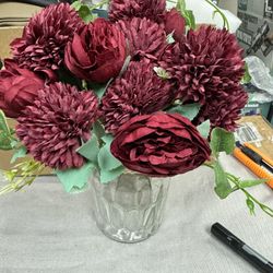 Artificial Flowers in Vase, Artificial Flowers with Vase,for Indoor Home Decoration, Table Decoration, Wedding, Dining Room,