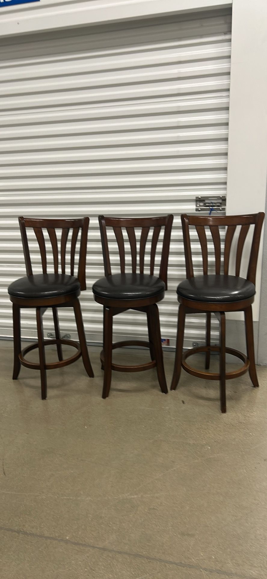 Swivel Leather Bar Stools All3 For $270