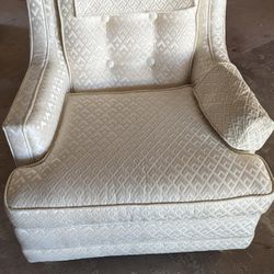 Beautiful White Wingback Chair
