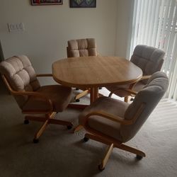 Rolling Chairs Dining Table For 4