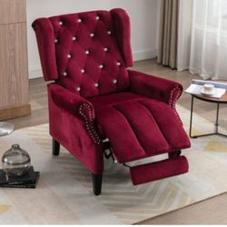 Push Back Recliner Accent Chair Wingback Chair Recliner Red Recliner Office Chair Office Furniture Living Room Furniture Recliner New 