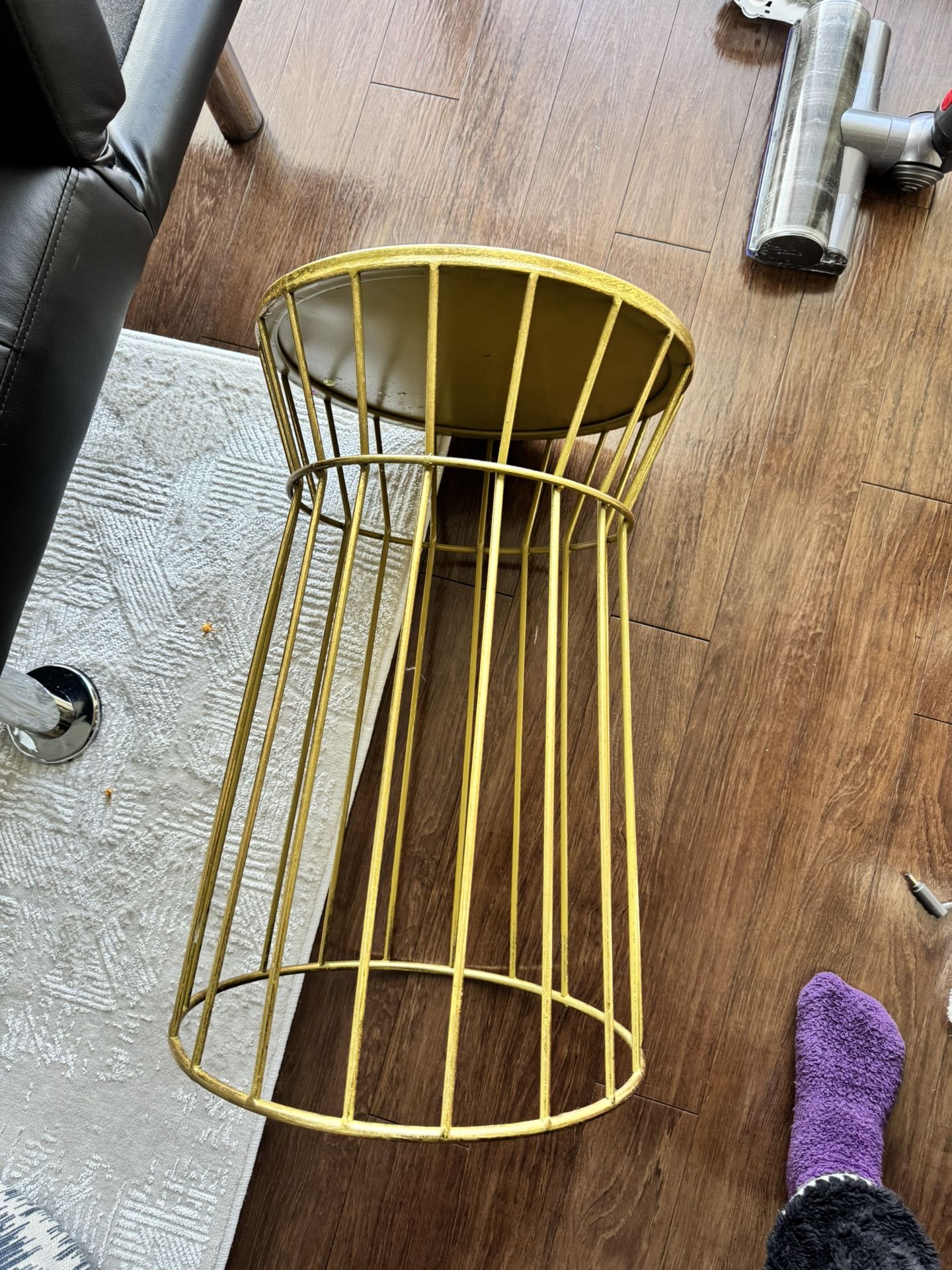 Gold Nightstand Shelf With Mirror 