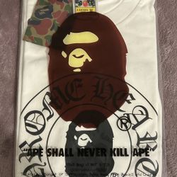 BAPE x Chrome Hearts Baby Milo Tee – White (Brand New in Bag)