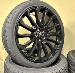 22” RANGE ROVER 5x120 WHEELS GLOSS BLK RIMS + 285/35R22 TIRES LAND ROVER LR4