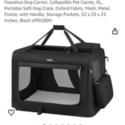 LARGE DOG TRAVEL CRATE  COLLAPSIBLE👇read details and dimensions down below👇check pics And Crossroads 👇