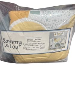 Brand new Sammy & Lou 4-piece crib bedding set – Sunshine & Rainbows theme 🌈☀️