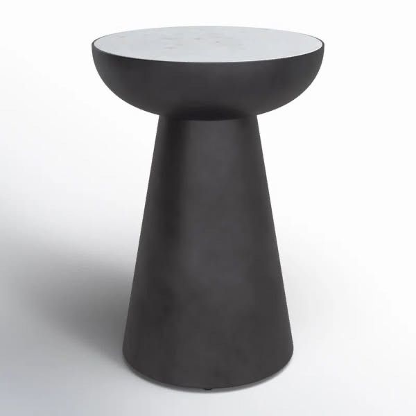 Pedestal End Table with Marble Top