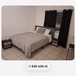 Queen Bed W Mattress 