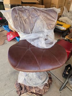 Brown Faux Leather Lounge Chair