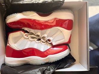 Air Jordan 11 Retro Cherry Red Sneakers Size 9.5