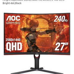 27” 2K QHD Curved .5 MS response 240HZ 5⭐️ rated