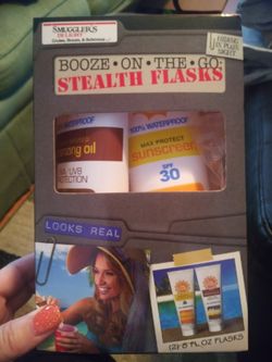 Hidden sunscreen flask - never used